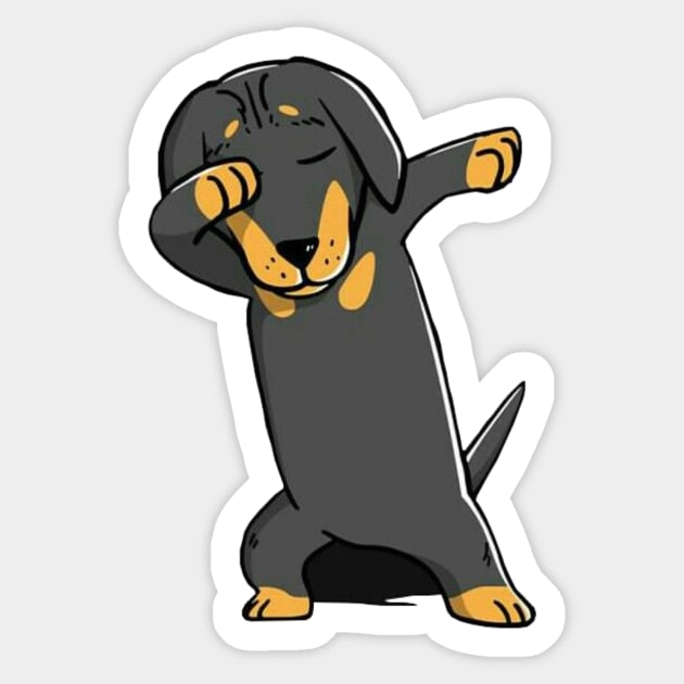 Dachshund Dabbing Dachshund Lovers Sticker by GRADA